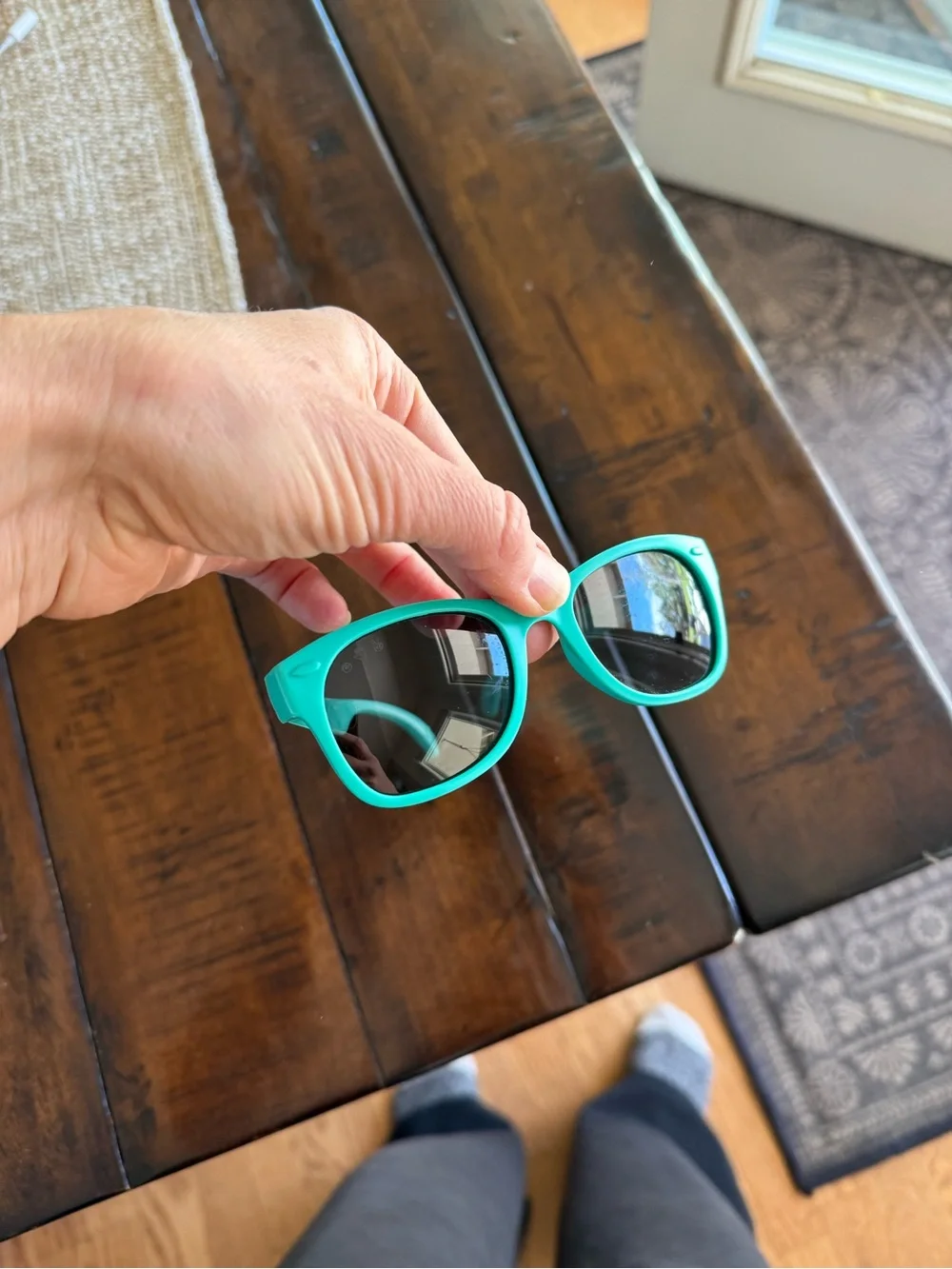 Kids Teal Roshambo Sunglasses with Blue Zipper Case